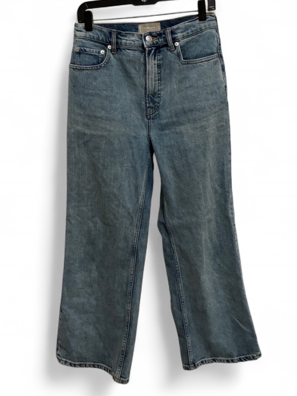 Everlane Way High Wide Leg Flare Blue Jeans